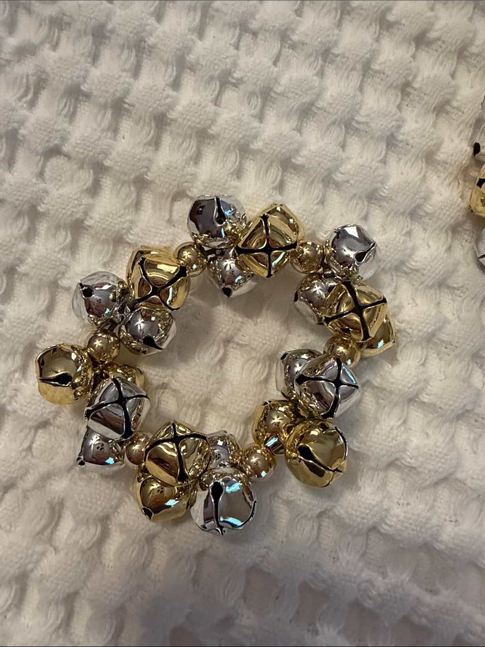 Gold & Silver Jingle Bell Napkin Rings - Set of 12 - Picture 3 of 3